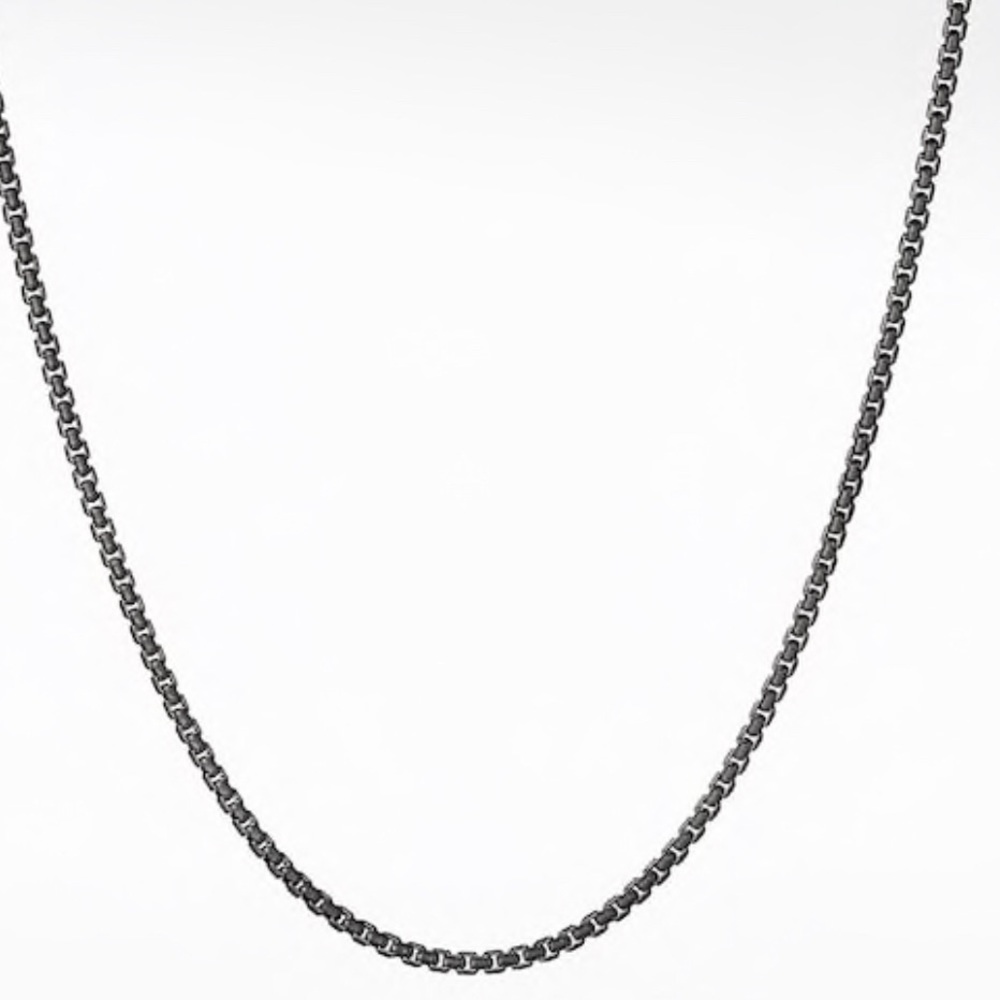 DAVID YURMAN 24” Sterling Silver 14K Tag Box Chain - Picture 2 of 6